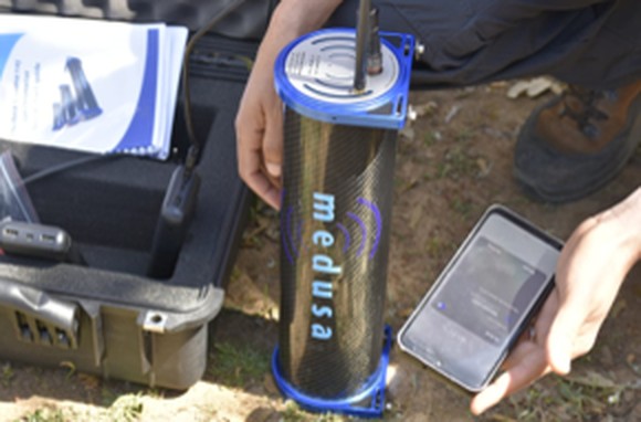 Gamma-ray spectrometer in use in the field
